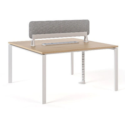 Bàn làm việc hai người hai mặt với màn hình quản lý cáp phong cách hiện đại