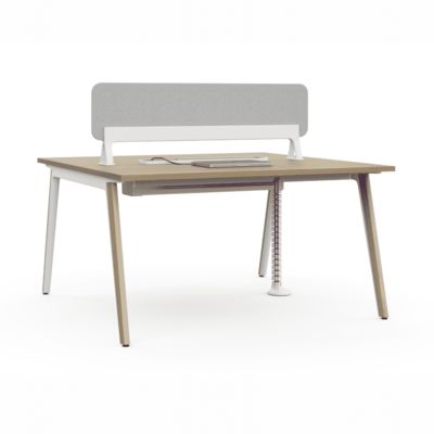 Bàn làm việc văn phòng mô-đun, cấu trúc hai tông màu, quản lý cáp ẩn, Màn hình riêng tư KÉP